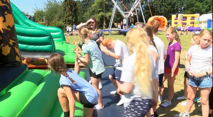 Kids Keeping Fit With Inflatables