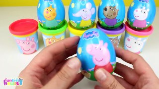 Peppa Pig & Friends Surprise Eggs Play Doh Molds Candy Cat Emily Elephant Suzy Sheep Danny Dog Toys