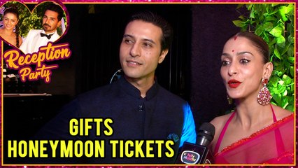 Shilpa And Apurva Agnihotri Give Honeymoon Tickets To Rubina And Abhinav At Their Reception