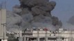 Black Smoke Billows into Sky After Air Strike in Nawa, Daraa Province