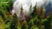 Raw drone footage of trees going up in smoke at Northern Ireland's Glenshane Pass
