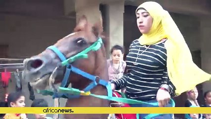 A teenage horse rider regales an Egyptian village [No Comment]