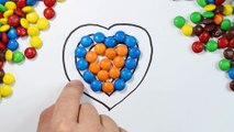 Dessinez et coloriez le coeur d'arc-en-ciel avec des bonbons - Coloriages pour enfants - Couleurs d'art pour des enfants