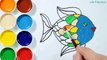 Comment dessiner et colorier les poissons arc-en-ciel - Coloriages pour enfants - Couleurs d'art pour les enfants