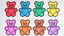 Apprendre les couleurs pour les enfants avec des pages à colorier ours en peluche