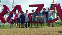 France and Argentina fans gather in Kazan before clash