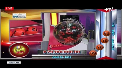 PCSO 9 PM Lotto Draw, June 30, 2018