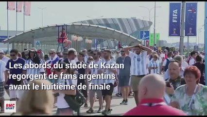 France - Argentine : Une marée de supporters argentins devant le stade (mais il y a un coq français)