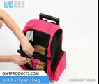 Pet bag backpack cat carrying bag with wheel and tie rod