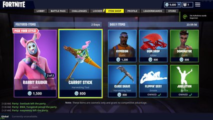 *BRAND NEW EASTER SKIN RABBIT RAIDER & BUNNY BRAWLER* Fortnite Battle Royale ITEM SHOP! 01.04.2018