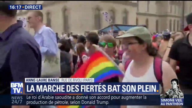 Fête, musique et drapeaux arc-en-ciel: la marche des fiertés bat son plein
