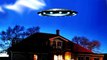 UFO sighting Rare scenes of a UFO flying saucer is near the roof of and observation house
