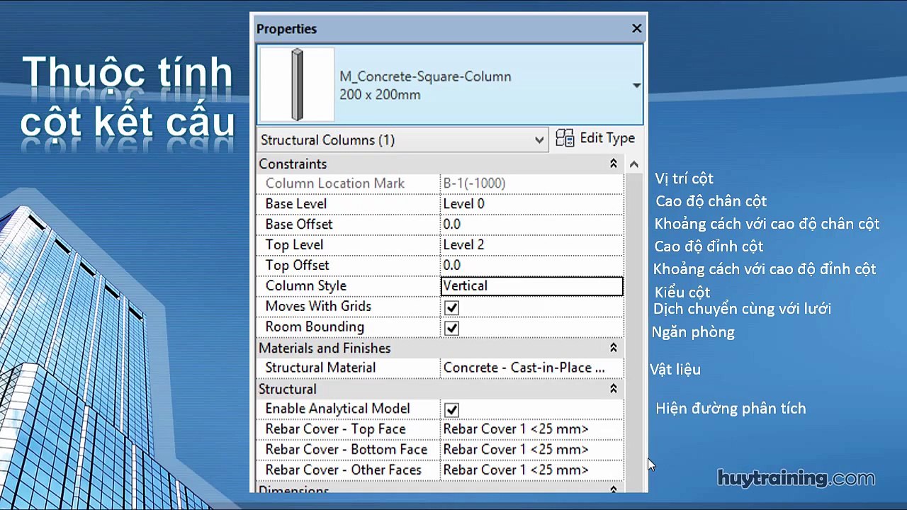 0303. _Tìm hiểu công cụ tạo cột kết cấu trong Revit  mp4