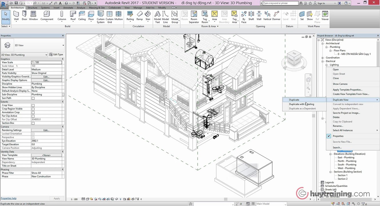 26. Đi ống tự động trong Revit MEP  mp4