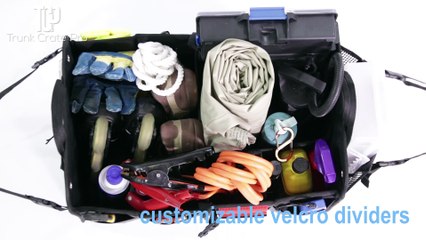 TrunkCratePro trunk organizers Premium Multi Compartments Collapsible Portable  for auto, SUV, Truck, Minivan (charcoal. gray) New Version