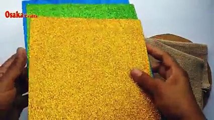 - DIY: How to Make Beautiful Wall Hanging With Jute Bag & Glitter Sheet!!!Credit: Osaka CraftsFull video: