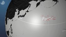 Los restos de Tsunami Japón viajando a través del Pacífico