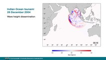 2004 Indian Ocean tsunami wave height dissemination