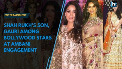 Watch: Shah Rukh’s son, Gauri among Bollywood stars at Ambani engagement