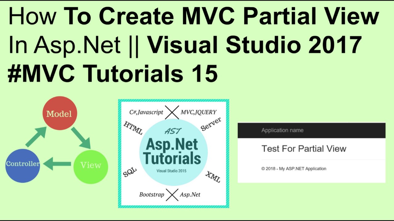 How to create partial view in asp.net || visual studio 2017 #MVC tutorials 15