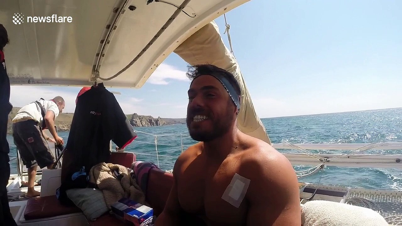 Endurance swimmer passes Land's End on quest to round Britain