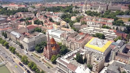 Budapest , le Danube vu du ciel