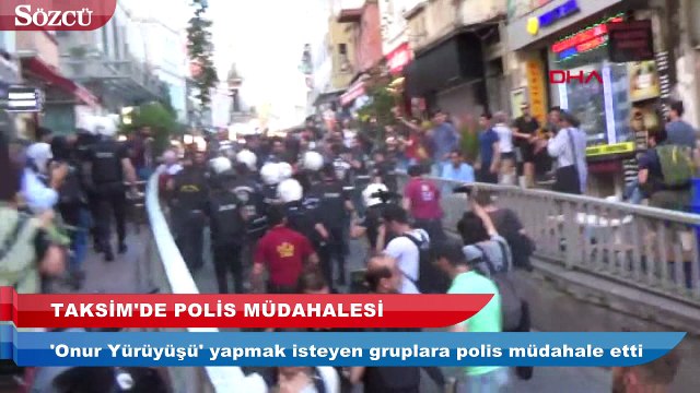 'Onur Yürüyüşü' yapmak isteyen gruba polis müdahale etti