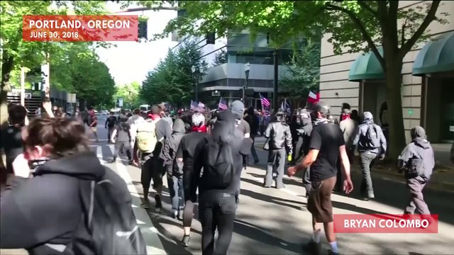 Right-wingers And Anti-Fascists Clash At March In Oregon