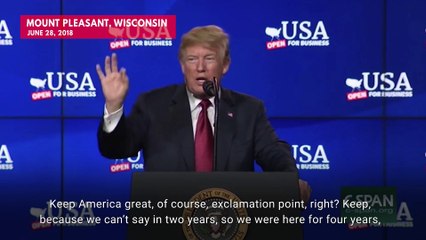 Trump Says His 2020 Slogan ‘Keep America Great!’ Will Be On Green Hats To ‘Represent Cash’
