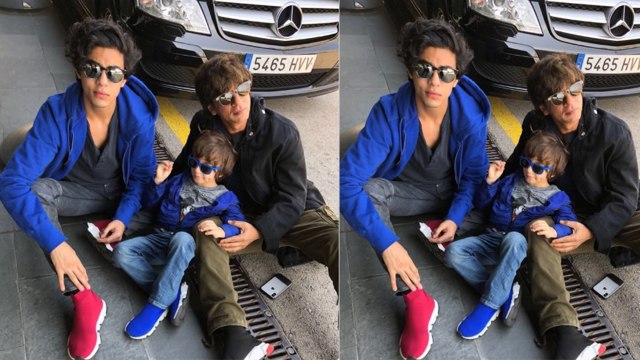 Shahrukh Khan ENJOYS with Son Aryan Khan & Abram Khan at Barcelona। FilmiBeat