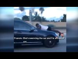 بالفيديو شاب يتعلق على سيارة مرسيدس على طريق سريع والسبب؟