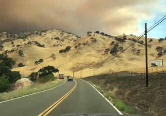 County Fire Illuminates Sky in Napa Valley, California