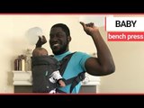 Gym mad dad uses his newborn son as weights | SWNS TV