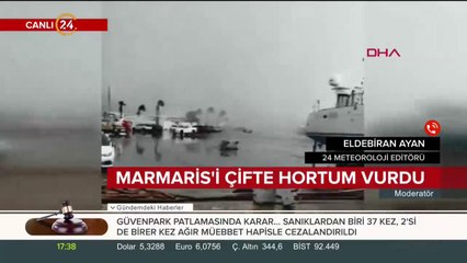 Marmaris'i çifte hortum vurdu