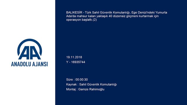 Adada mahsur kalan göçmenler için kurtarma operasyonu başlatıldı (2) - BALIKESİR