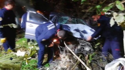 Ağaca çarpan otomobil şaha kalktı: 1 yaralı
