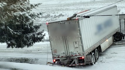 Truck Stuck Across Road