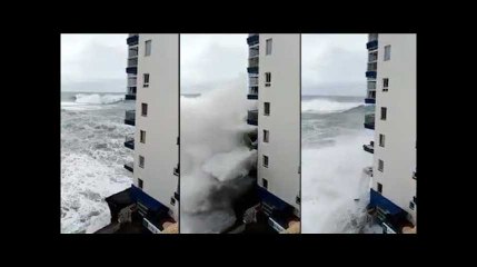 Cet immeuble de Tenerife n'a pas résisté à la tempête