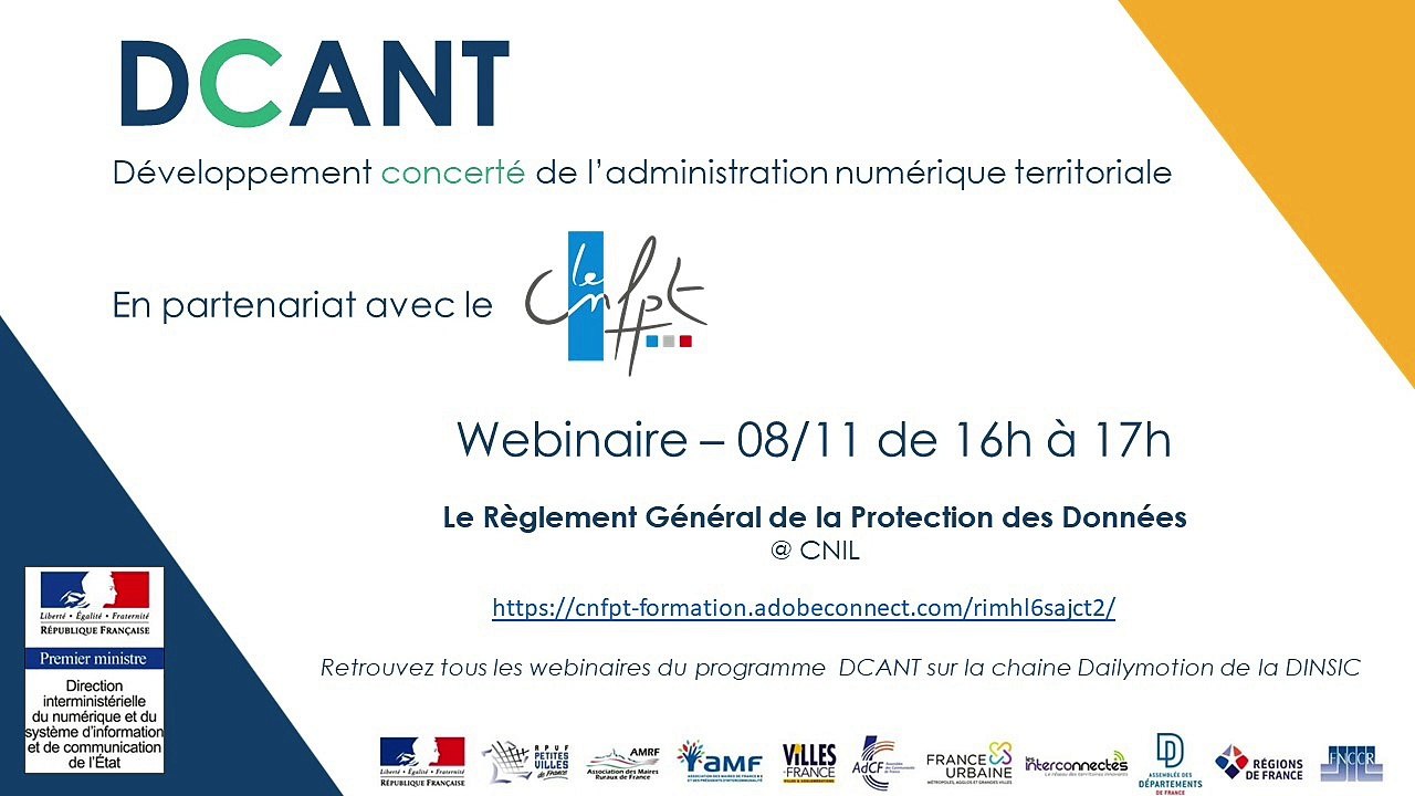 Webinaire DCANT #10 – RGPD et collectivités territoriales