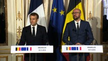 Conférence de presse conjointe du Président de la République, Emmanuel Macron, et de Charles Michel Premier ministre Belge