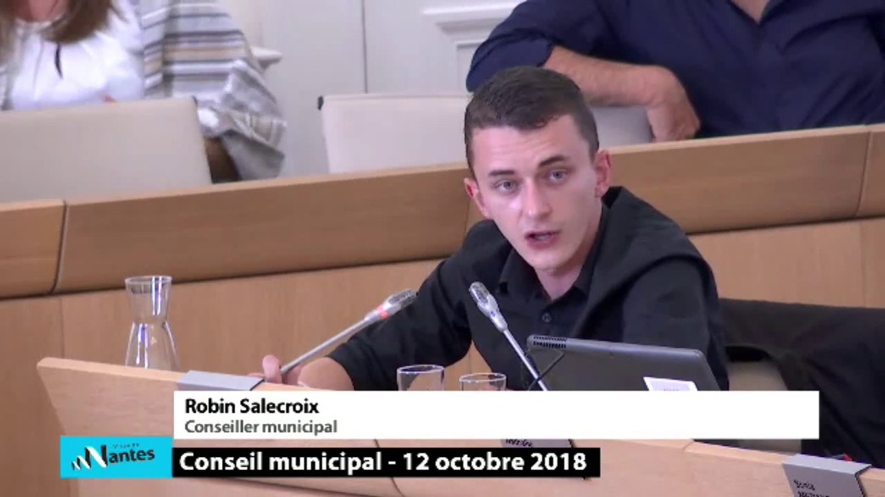 Robin SALECROIX sur la situation en Palestine au Conseil Municipale Nantes du 12 octobre 2018