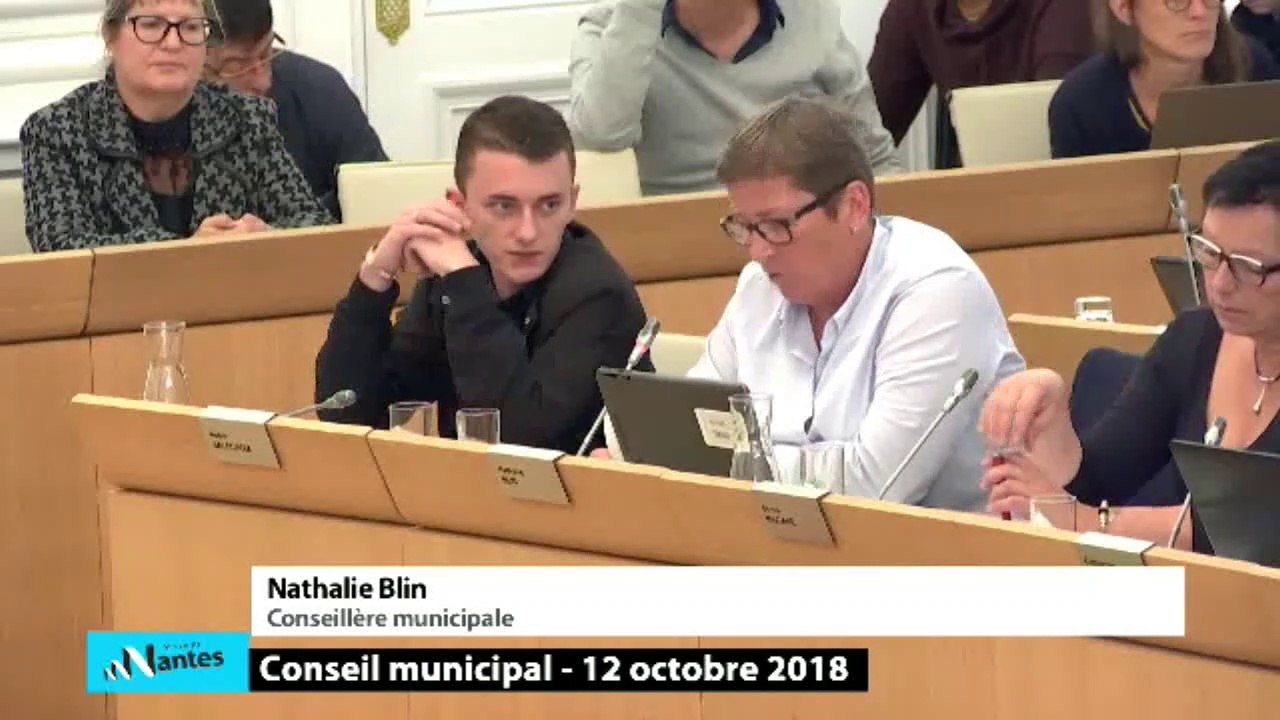 Nathalie BLIN sur l'accueil et l’habitat des gens du voyage au Conseil Municipale Nantes le 12 octobre 2018