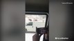 Travelers go crazy after spotting camel in snowy highway