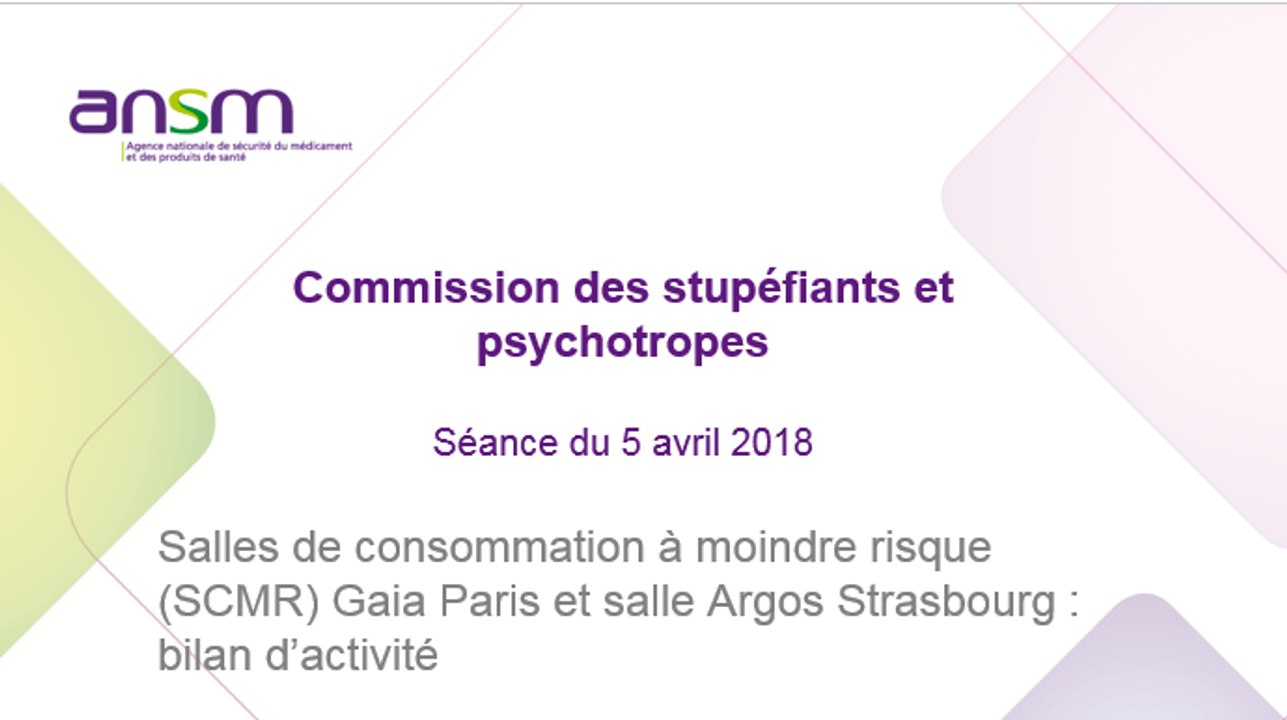 Salles de consommation à moindre risque (SCMR) Gaia Paris et salle Argos Strasbourg : bilan d’activité
