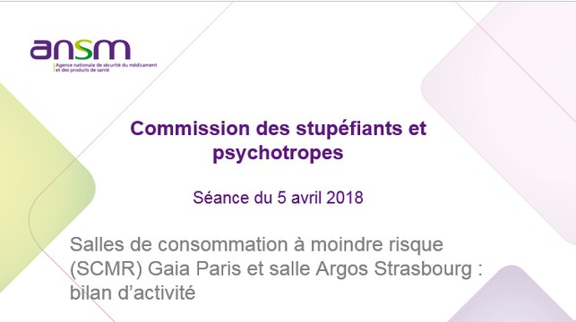 Salles de consommation à moindre risque (SCMR) Gaia Paris et salle Argos Strasbourg : bilan d’activité