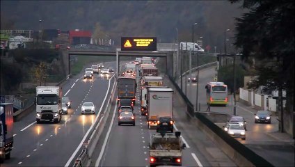 Les gilets jaunes au Sardo, à Rive-de-Gier sur l'A 47