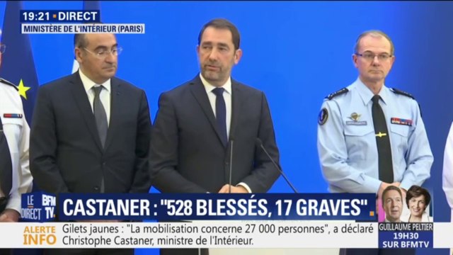 Castaner sur les gilets jaunes: J'ai demandé aux préfets de veiller à dégager les dépôts pétroliers et les sites sensibles