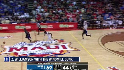 Duke's Zion Williamson With The Windmill Dunk