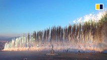 Chinese artist paints sky with fireworks in Italy