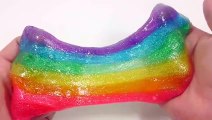 DIY How To Make 'Glitter Rainbow Colors Slime Cooking' Learn Colors Numbers Counting Baby Doll Bath